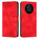 For Honor X9 4G Dream Triangle Leather Phone Case with Lanyard(Red) - 1