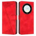 For Honor X9a Dream Triangle Leather Phone Case with Lanyard(Red) - 1