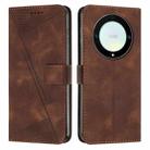 For Honor X9a Dream Triangle Leather Phone Case with Lanyard(Brown) - 1
