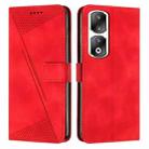 For Honor 90 Pro Dream Triangle Leather Phone Case with Lanyard(Red) - 1