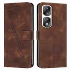 For Honor 90 Pro Dream Triangle Leather Phone Case with Lanyard(Brown) - 1