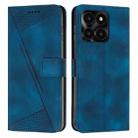 For Honor X6a Dream Triangle Leather Phone Case with Lanyard(Blue) - 1