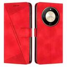 For Honor X50 Dream Triangle Leather Phone Case with Lanyard(Red) - 1