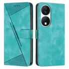 For Honor X7b Dream Triangle Leather Phone Case with Lanyard(Green) - 1