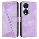 For Honor X7b Dream Triangle Leather Phone Case with Lanyard(Purple) - 1