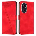 For Honor 200 Pro Dream Triangle Leather Phone Case with Lanyard(Red) - 1