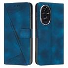 For Honor 200 Dream Triangle Leather Phone Case with Lanyard(Blue) - 1