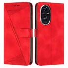 For Honor 200 Dream Triangle Leather Phone Case with Lanyard(Red) - 1