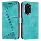 For Honor 200 Dream Triangle Leather Phone Case with Lanyard(Green) - 1