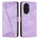 For Honor 200 Dream Triangle Leather Phone Case with Lanyard(Purple) - 1