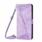 For Honor 200 Dream Triangle Leather Phone Case with Lanyard(Purple) - 2