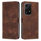 For Honor 200 Lite Global Dream Triangle Leather Phone Case with Lanyard(Brown) - 1