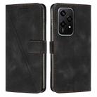 For Honor 200 Lite Global Dream Triangle Leather Phone Case with Lanyard(Black) - 1