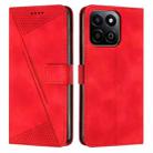 For Honor X7c 4G / 200 Smart  Dream Triangle Leather Phone Case with Lanyard(Red) - 1