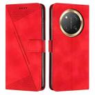 For Honor X9c Dream Triangle Leather Phone Case with Lanyard(Red) - 1