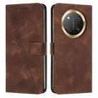 For Honor X9c Dream Triangle Leather Phone Case with Lanyard(Brown) - 1