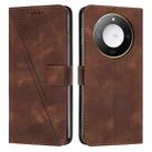 For Honor X60 / X9c Smart Dream Triangle Leather Phone Case with Lanyard(Brown) - 1