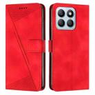 For Honor X8c 4G Dream Triangle Leather Phone Case with Lanyard(Red) - 1