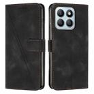 For Honor X8c 4G Dream Triangle Leather Phone Case with Lanyard(Black) - 1