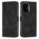 For Honor 400 Dream Triangle Leather Phone Case with Lanyard(Black) - 1