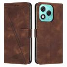 For Honor 400 Lite Dream Triangle Leather Phone Case with Lanyard(Brown) - 1