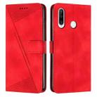 For Huawei P30 Lite Dream Triangle Leather Phone Case with Lanyard(Red) - 1