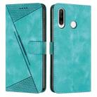 For Huawei P30 Lite Dream Triangle Leather Phone Case with Lanyard(Green) - 1