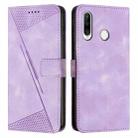 For Huawei P30 Lite Dream Triangle Leather Phone Case with Lanyard(Purple) - 1