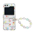 For Samsung Galaxy Z Flip5 Transparent PC All Inclusive Hinge Folding Phone Case with Bracelet(Small Tulip) - 1