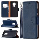 For Nokia 5.3 Litchi Texture Pure Color Horizontal Flip Leather Case with Holder & Card Slots & Wallet & Lanyard(Dark Blue) - 1