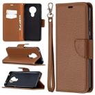 For Nokia 5.3 Litchi Texture Pure Color Horizontal Flip Leather Case with Holder & Card Slots & Wallet & Lanyard(Brown) - 1