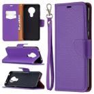 For Nokia 5.3 Litchi Texture Pure Color Horizontal Flip Leather Case with Holder & Card Slots & Wallet & Lanyard(Purple) - 1