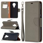 For Nokia 5.3 Litchi Texture Pure Color Horizontal Flip Leather Case with Holder & Card Slots & Wallet & Lanyard(Grey) - 1