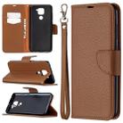 For Xiaomi Redmi Note 9 Litchi Texture Pure Color Horizontal Flip Leather Case with Holder & Card Slots & Wallet & Lanyard(Brown) - 1