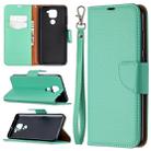 For Xiaomi Redmi Note 9 Litchi Texture Pure Color Horizontal Flip Leather Case with Holder & Card Slots & Wallet & Lanyard(Green) - 1