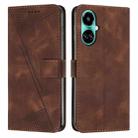 For Tecno Camon 19 / 19 Pro Dream Triangle Leather Phone Case with Lanyard(Brown) - 1