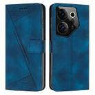 For Tecno Camon 20 Premier Dream Triangle Leather Phone Case with Lanyard(Blue) - 1