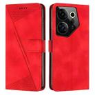For Tecno Camon 20 Premier Dream Triangle Leather Phone Case with Lanyard(Red) - 1