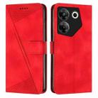 For Tecno Camon 20 Pro 5G Dream Triangle Leather Phone Case with Lanyard(Red) - 1