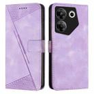 For Tecno Camon 20 Pro 5G Dream Triangle Leather Phone Case with Lanyard(Purple) - 1