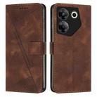 For Tecno Camon 20 Pro 5G Dream Triangle Leather Phone Case with Lanyard(Brown) - 1