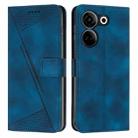 For Tecno Camon 20 / 20 Pro 4G Dream Triangle Leather Phone Case with Lanyard(Blue) - 1