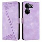 For Tecno Camon 20 / 20 Pro 4G Dream Triangle Leather Phone Case with Lanyard(Purple) - 1