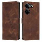 For Tecno Camon 20 / 20 Pro 4G Dream Triangle Leather Phone Case with Lanyard(Brown) - 1