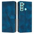 For Tecno Pop 5 LTE Dream Triangle Leather Phone Case with Lanyard(Blue) - 1