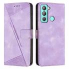 For Tecno Pop 5 LTE Dream Triangle Leather Phone Case with Lanyard(Purple) - 1