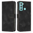 For Tecno Pop 5 LTE Dream Triangle Leather Phone Case with Lanyard(Black) - 1