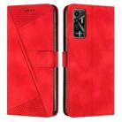 For Tecno Pova 2 Dream Triangle Leather Phone Case with Lanyard(Red) - 1