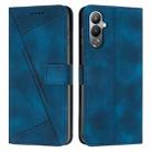 For Tecno Pova 4 Dream Triangle Leather Phone Case with Lanyard(Blue) - 1