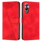 For Tecno Pova 4 Dream Triangle Leather Phone Case with Lanyard(Red) - 1